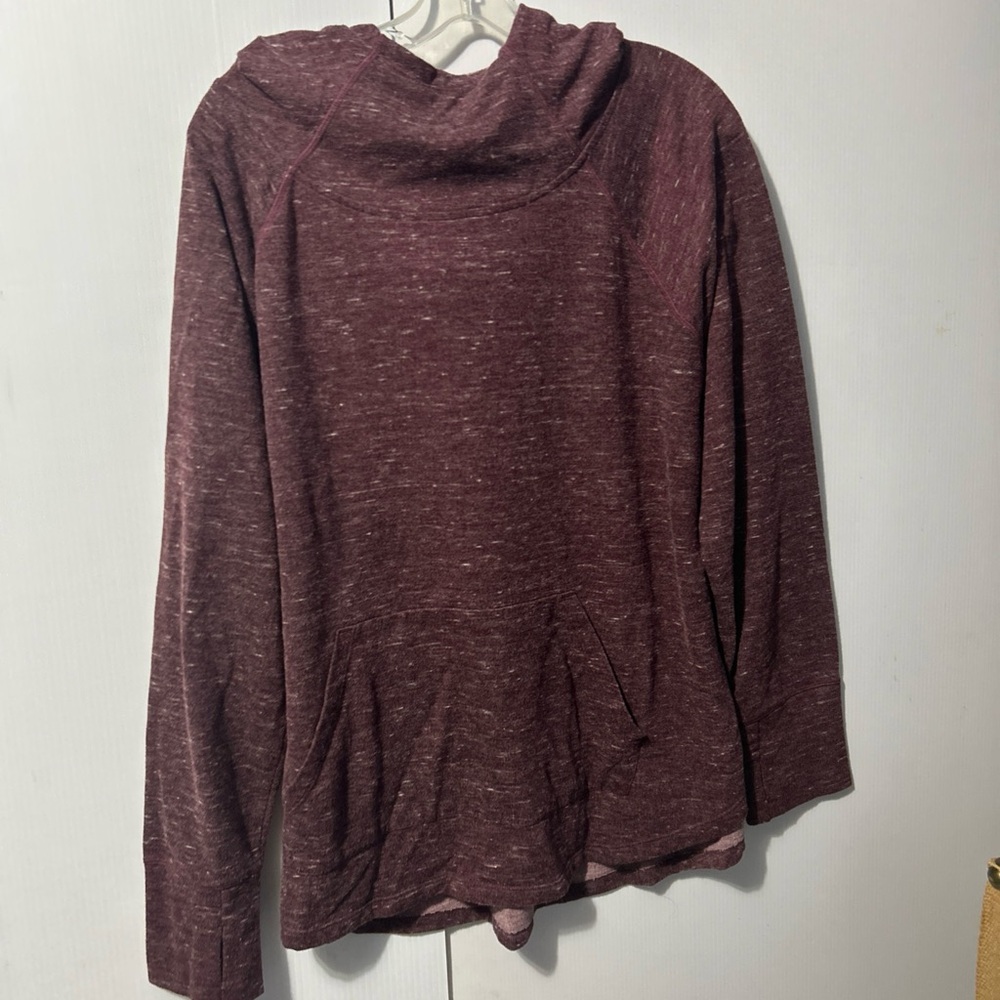 Athletic Works Pullover Hoodie Sweatshirt Men's XL Burgundy Kangaroo Pocket Y2K